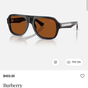 Burberry Black Frame Sunglasses with Tan Lenses